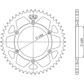 CORONA IN ACCIAIO PASSO 520 - Z 51 DENTI (DIS.10212)