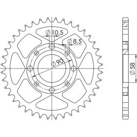 CORONA IN ACCIAIO PASSO 520 - Z 35 DENTI (DIS.10214)
