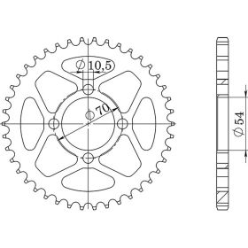 CORONA IN ACCIAIO PASSO 428 - Z 42 DENTI (DIS.10230)
