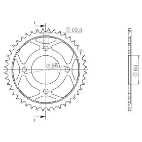 CORONA IN ACCIAIO PASSO 428 - Z 44 DENTI (DIS.10231)