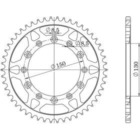 CORONA IN ACCIAIO PASSO 520 - Z 53 DENTI (DIS.10304)