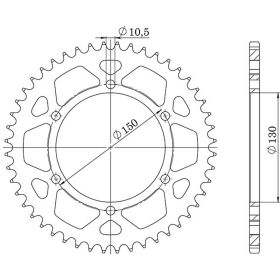 CORONA IN ACCIAIO PASSO 525 - Z 48 DENTI (DIS.10502)