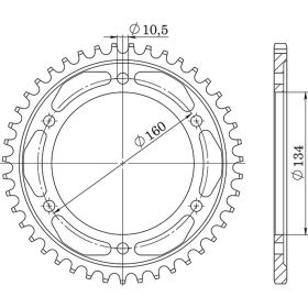 CORONA IN ACCIAIO PASSO 530 - Z 43 DENTI (DIS.10616)