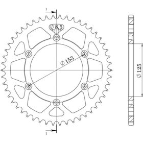 CORONA IN ALLUMINIO PASSO 520 - Z 47 DENTI (DIS.11212)