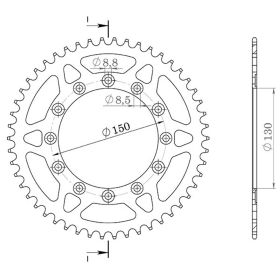CORONA IN ALLUMINIO PASSO 520 - Z 41 DENTI (DIS.11304)