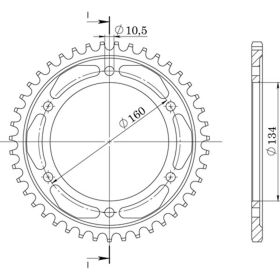 CORONA IN ALLUMINIO PASSO 530 - Z 42 DENTI (DIS.11616)