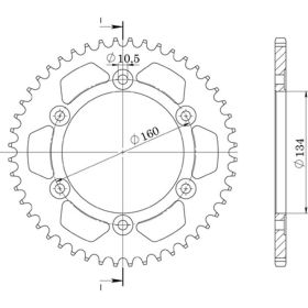 CORONA IN ALLUMINIO PASSO 525 - Z 46 DENTI (DIS.11617)