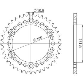 CORONA IN ALLUMINIO PASSO 520 - Z 49 DENTI (DIS.11618)
