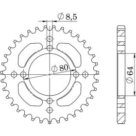 CORONA IN ACCIAIO PASSO 420 - Z 32 DENTI (DIS.12101)