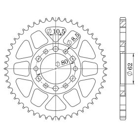 CORONA IN ACCIAIO PASSO 428 - Z 45 DENTI (DIS.12208)
