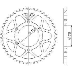CORONA IN ACCIAIO PASSO 428 - Z 48 DENTI (DIS.12222)