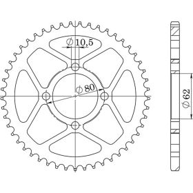 CORONA IN ACCIAIO PASSO 428 - Z 49 DENTI (DIS.12224)