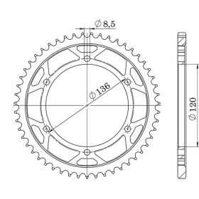 CORONA IN ACCIAIO PASSO 428 - Z 47 DENTI (DIS.12313)