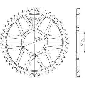 CORONA IN ACCIAIO PASSO 530 - Z 45 DENTI (DIS.12403)