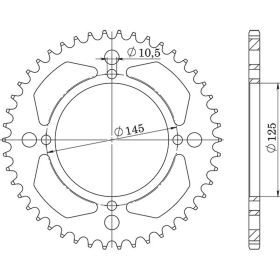CORONA IN ACCIAIO PASSO 520 - Z 43 DENTI (DIS.12505)