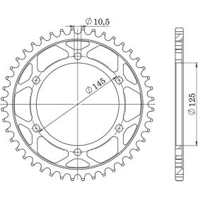 CORONA IN ACCIAIO PASSO 525 - Z 44 DENTI (DIS.12603)