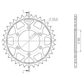CORONA IN ACCIAIO PASSO 630 - Z 35 DENTI (DIS.12800)