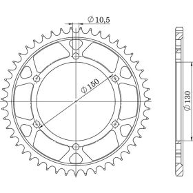 CORONA IN ACCIAIO PASSO 532 - Z 39 DENTI (DIS.12802)