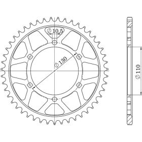 CORONA IN ACCIAIO PASSO 530 - Z 43 DENTI (DIS.12813)