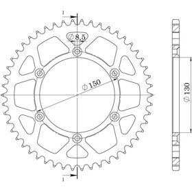 CORONA IN ALLUMINIO PASSO 520 - Z 48 DENTI (DIS.13323)