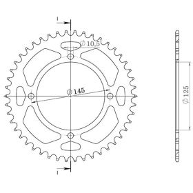 CORONA IN ALLUMINIO PASSO 520 - Z 45 DENTI (DIS.13505)
