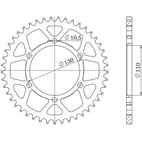 CORONA IN ALLUMINIO PASSO 525 - Z 47 DENTI (DIS.13810)