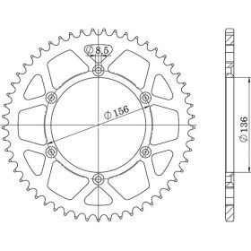 CORONA IN ACCIAIO PASSO 520 - Z 44 DENTI (DIS.14206)
