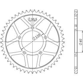 CORONA IN ACCIAIO PASSO 525 - Z 46 DENTI (DIS.14404)