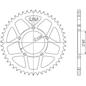 CORONA IN ACCIAIO PASSO 530 - Z 42 DENTI (DIS.14601)