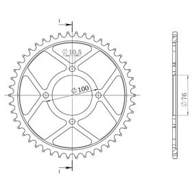 CORONA IN ACCIAIO PASSO 530 - Z 46 DENTI (DIS.14800)