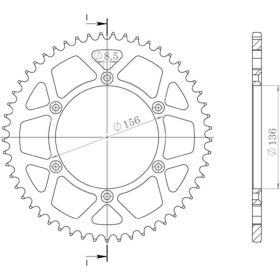 CORONA IN ALLUMINIO PASSO 520 - Z 48 DENTI (DIS.15206)