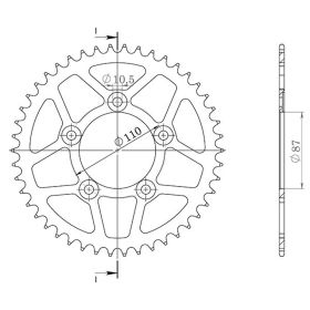 CORONA IN ALLUMINIO PASSO 520 - Z 45 DENTI (DIS.15405)