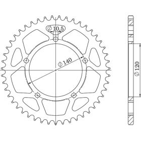 CORONA IN ALLUMINIO PASSO 520 - Z 40 DENTI (DIS.15605)