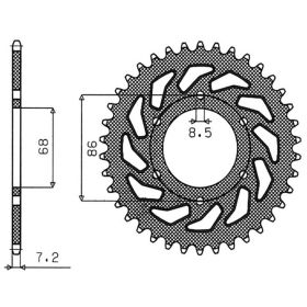 CORONA IN ACCIAIO PASSO 428 - Z 46 DENTI (DIS.16201)
