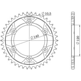 CORONA IN ACCIAIO PASSO 520 - Z 42 DENTI (DIS.16404)