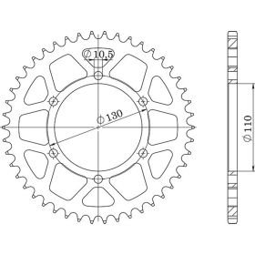 CORONA IN ACCIAIO PASSO 520 - Z 45 DENTI (DIS.16500)