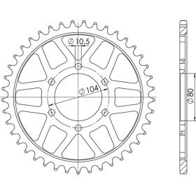 CORONA IN ACCIAIO PASSO 630 - Z 38 DENTI (DIS.16601)