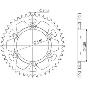 CORONA IN ACCIAIO PASSO 530 - Z 49 DENTI (DIS.16603)