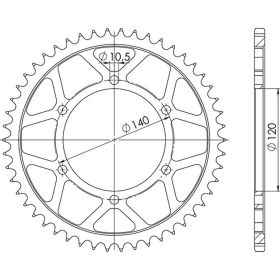 CORONA IN ACCIAIO PASSO 525 - Z 46 DENTI (DIS.16605)