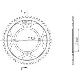 CORONA IN ACCIAIO PASSO 428 - Z 51 DENTI (DIS.17005)