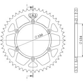 CORONA IN ALLUMINIO PASSO 520 - Z 50 DENTI (DIS.17206)