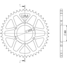 CORONA IN ALLUMINIO PASSO 520 - Z 42 DENTI (DIS.17403)