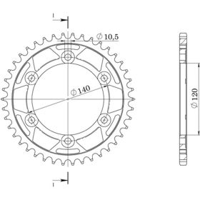 CORONA IN ALLUMINIO PASSO 520 - Z 46 DENTI (DIS.17404)