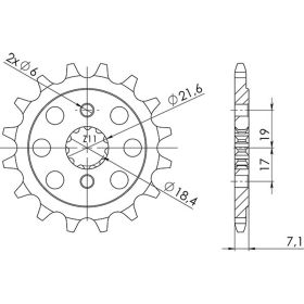 PIGNONE PASSO 520 - Z 13 DENTI (DIS.20320)