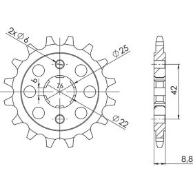 PIGNONE PASSO 520 - Z 15 DENTI (DIS.20401)