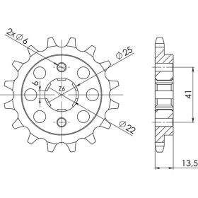 PIGNONE PASSO 525 - Z 16 DENTI (DIS.20506)