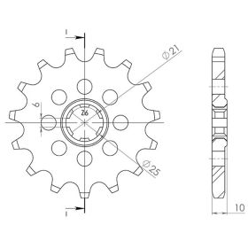 PIGNONE PASSO 630 - Z 14 DENTI (DIS.20600)