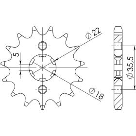 PIGNONE PASSO 428 - Z 14 DENTI (DIS.21305)
