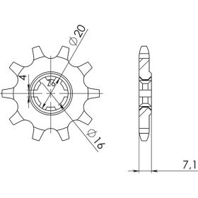 PIGNONE PASSO 520 - Z 10 DENTI (DIS.22104)