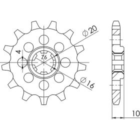 PIGNONE PASSO 428 - Z 14 DENTI (DIS.22205)